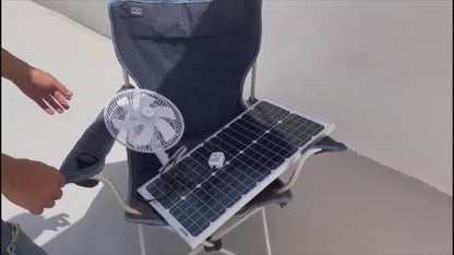 Solar Fan: 10 inch/26cm, 2 speed, oscillating with 30W solar panel